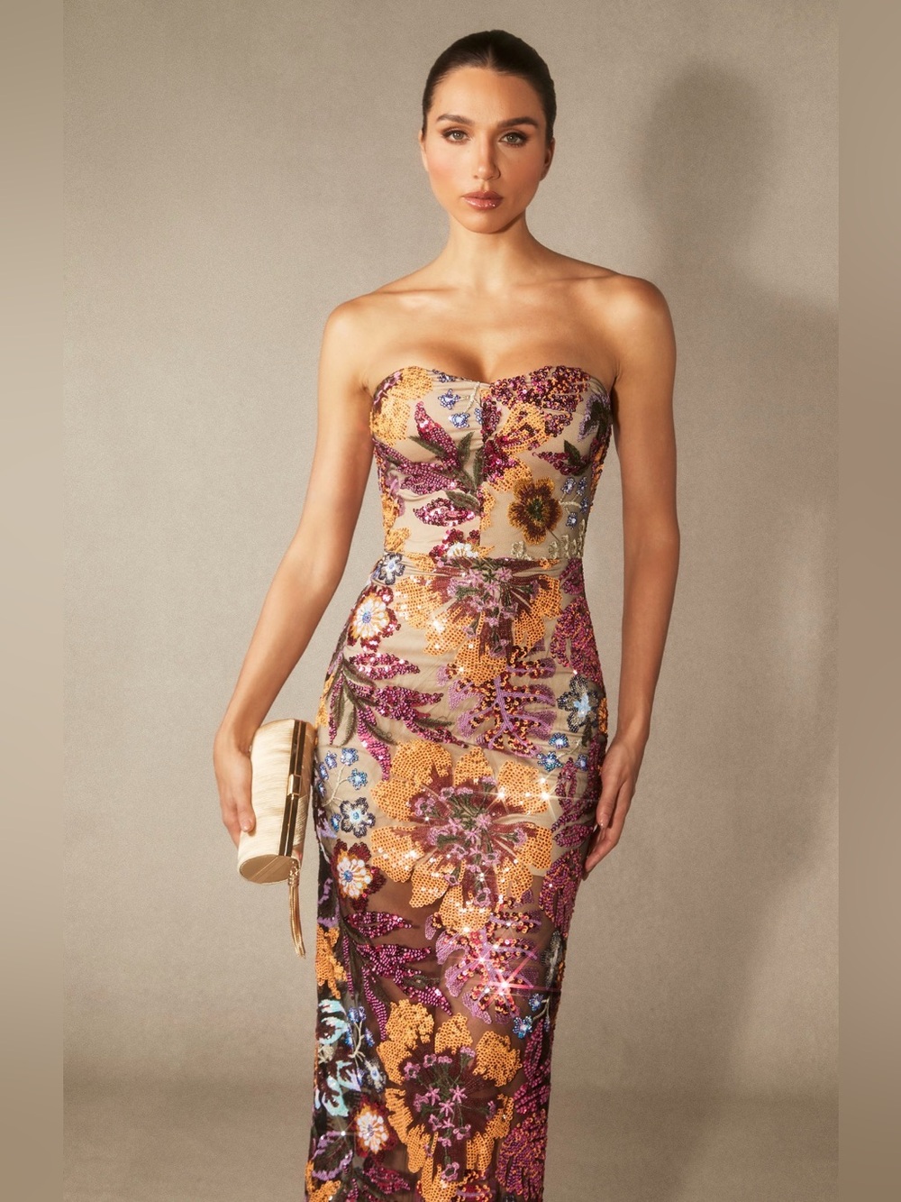 NWT Bronx & Banco Dahlia Sequin Multi Color Maxi Dress. Size 10/XL - Picture 8 of 16